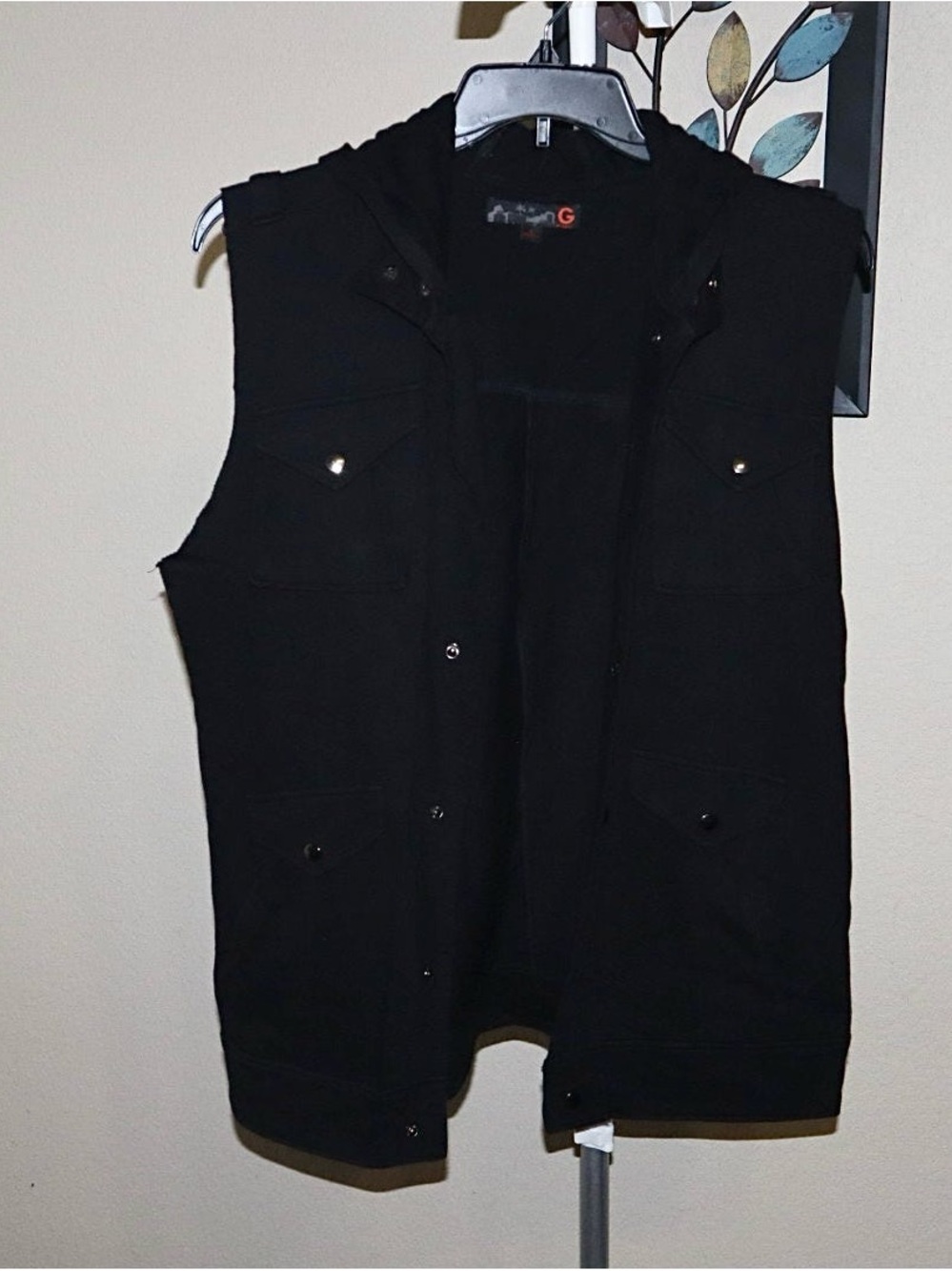 G by Guess Black Hooded Utility Vest